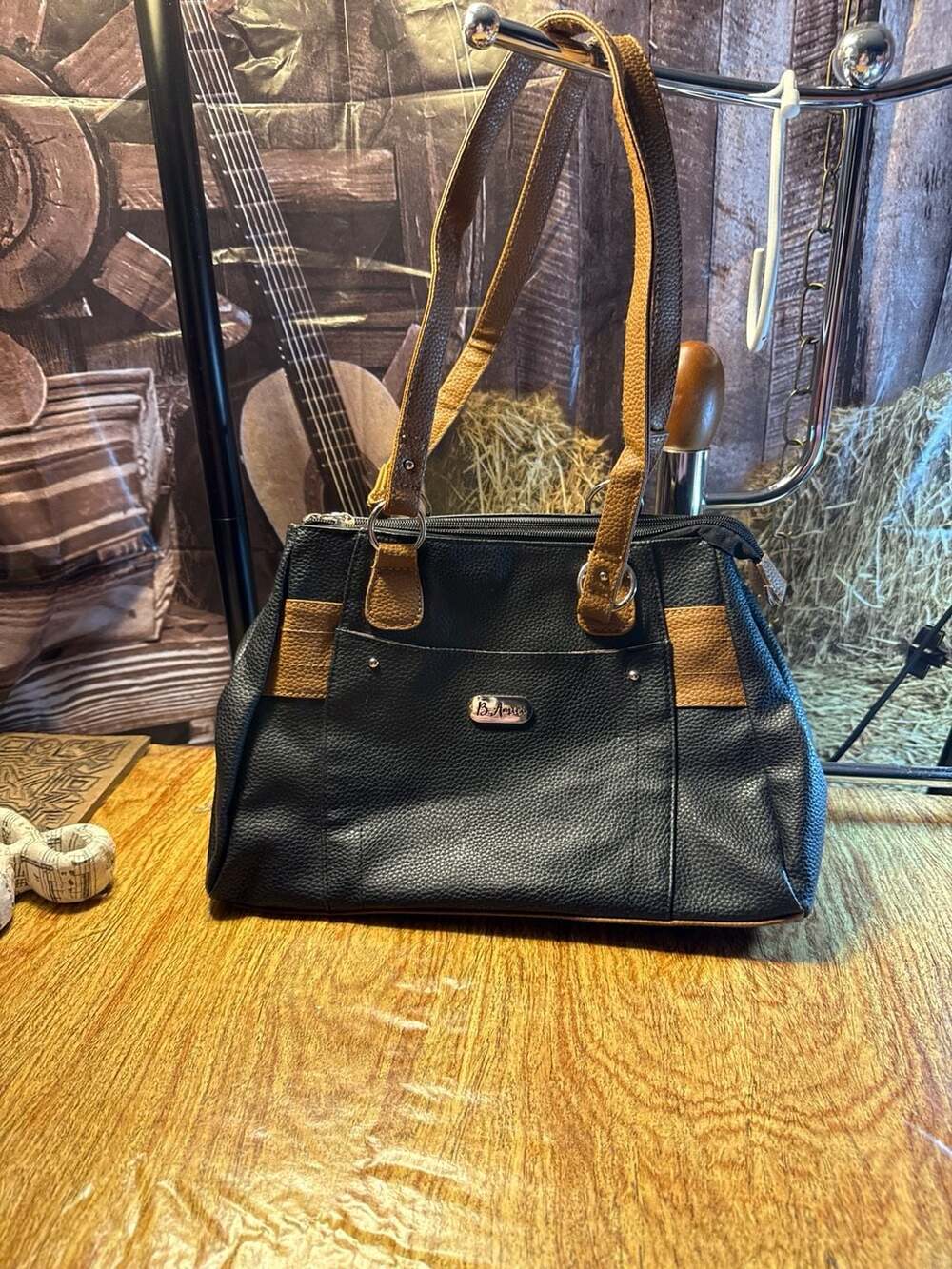 B. Amici Two-Tone Pebbled Bonded Leather Shoulder Bag